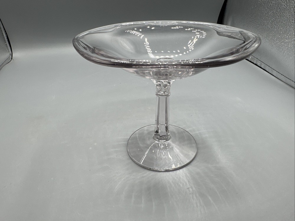 Clear Compote /Candy Dish Stem Glass 4.75” Tall