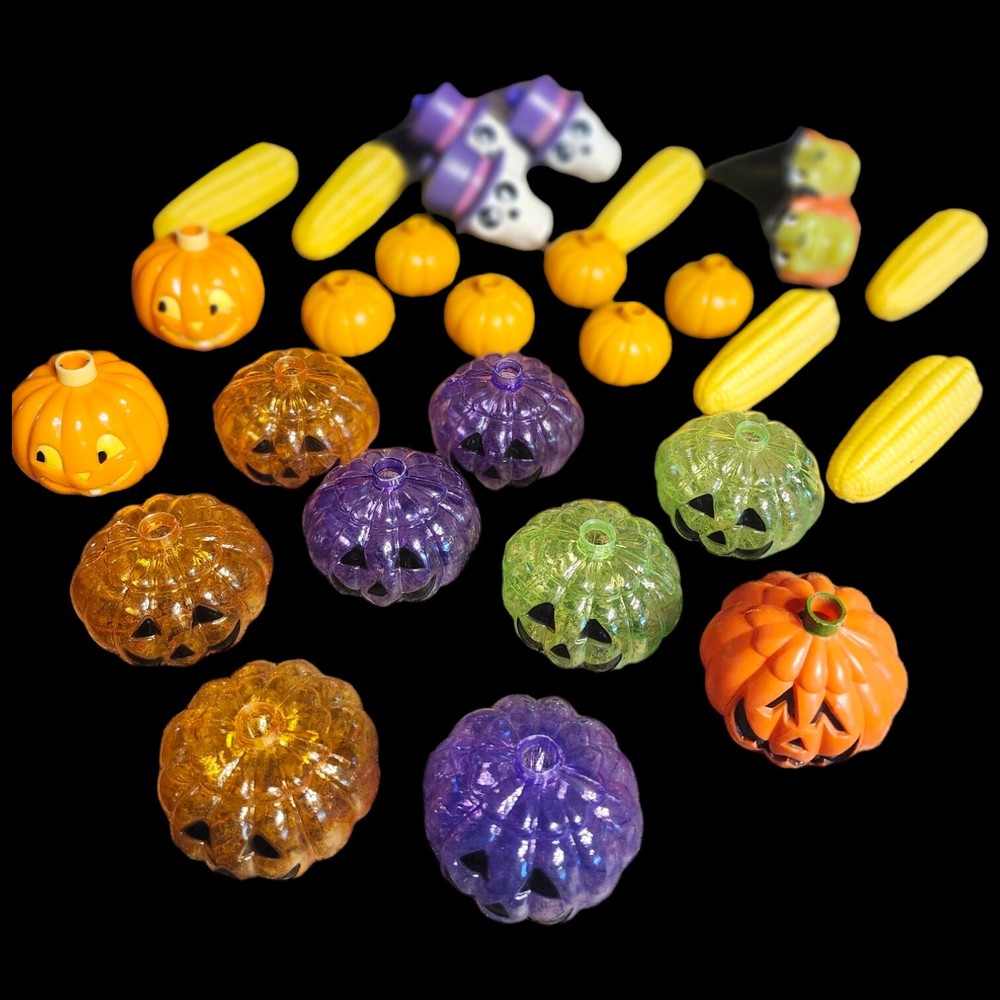 28pc Halloween Fall String Light Covers Only Jack O Lanterns Witch Skull Corn