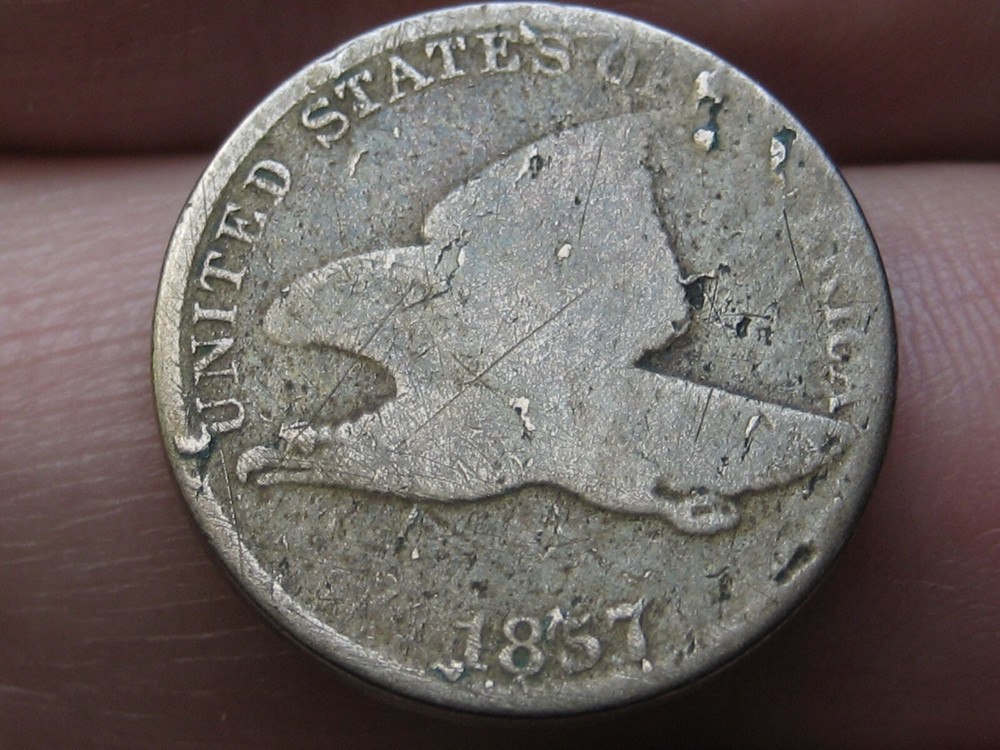 1857 Flying Eagle Penny One Cent- Good Details