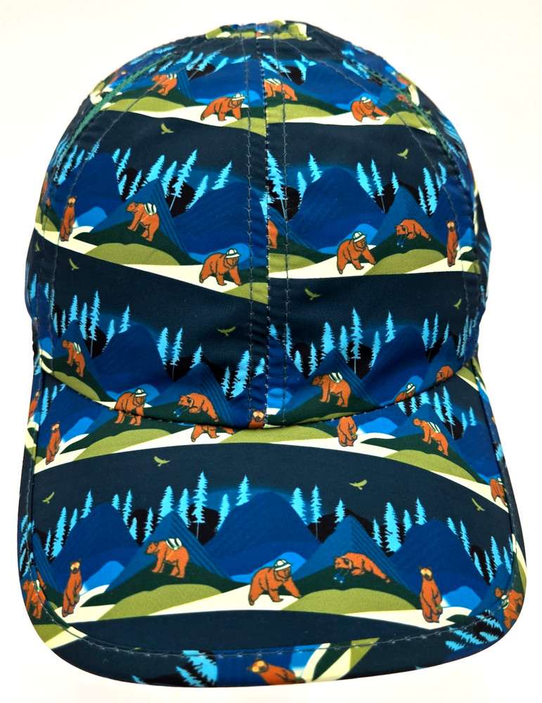 Sprints Running Golf Cap Bear Mountain Print Adjustable Lightweight Hat Marathon