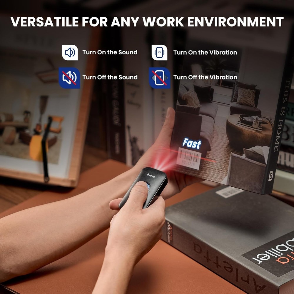 Rechargeable Mini Barcode Scanner - 3-in-1 Bluetooth, USB & 2.4G Connectivity!