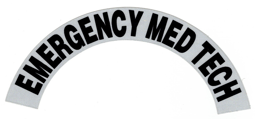 EMERGENCY MED TECH  - Highly Reflective FIRE HELMET CRESCENT  DECALS -  A PAIR