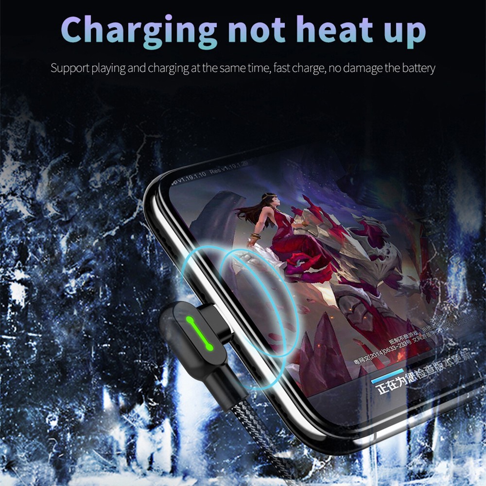 USB Type-C Fast Charger Right Angle USB-A to USB C Charging Cable Data SYNC Cord