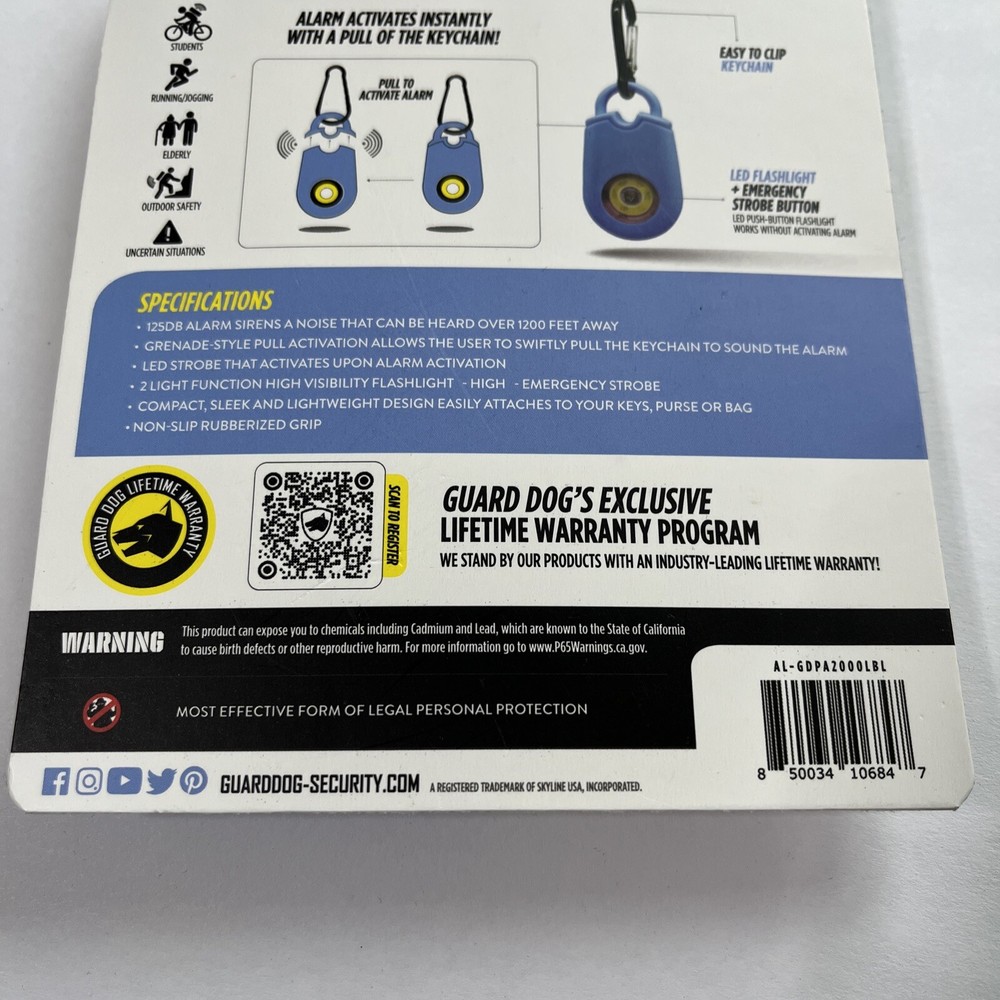 Guard Dog Security Portable Security Alarm Keychain Self Defense