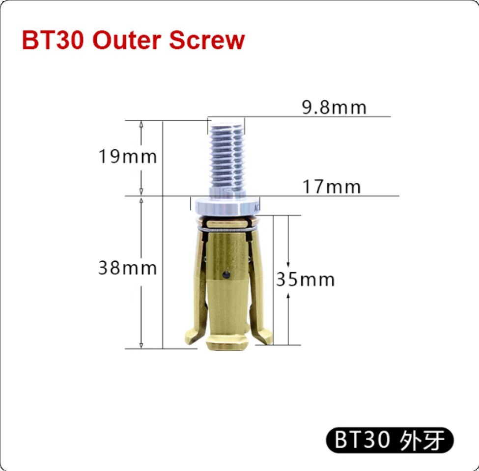 BT30/BT40 4 Petal Clamp Pull Claw CNC Spindle 45° Outer Inner Screw Pull Parts