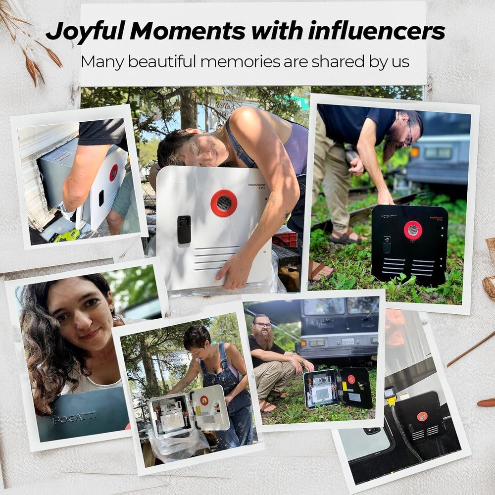 RV Tankless Water Heater Propane Gas 55,000BTU With 15 x 15 inches White Door