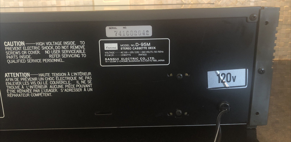 Sansui D-95M Stereo Cassette Deck Serviced Perfect Working Condition