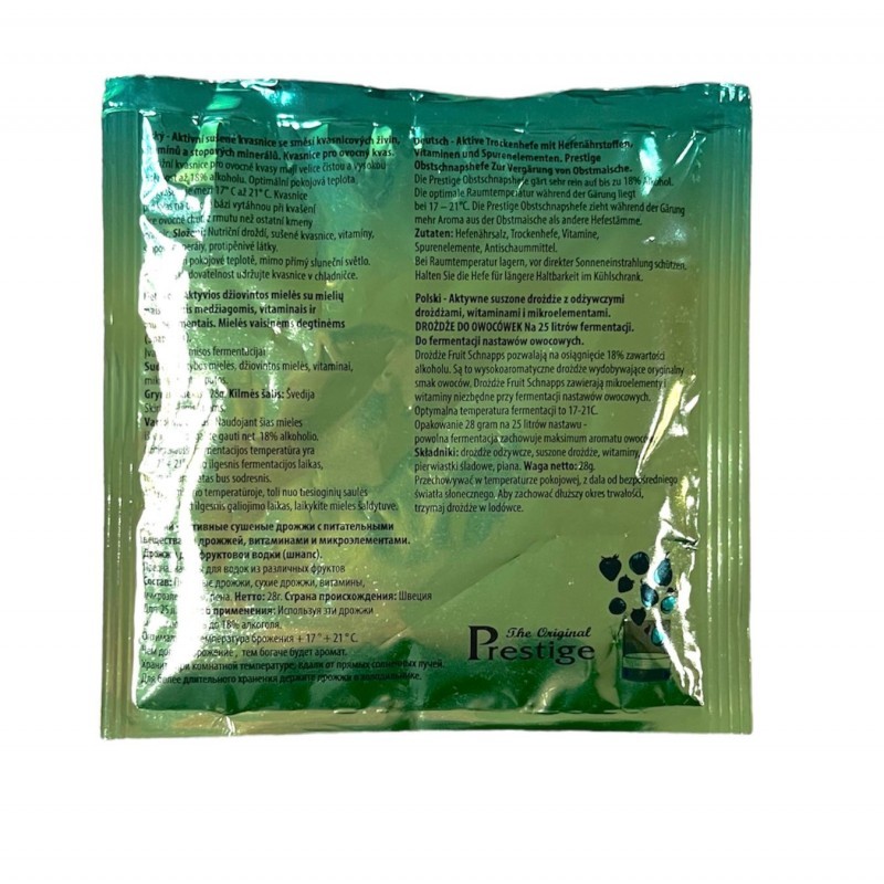 Prestige Fruit Schnapps Yeast with Pectolase for 25L