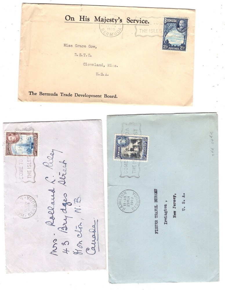 Bermuda   3  covers  ,  one  to  Canada