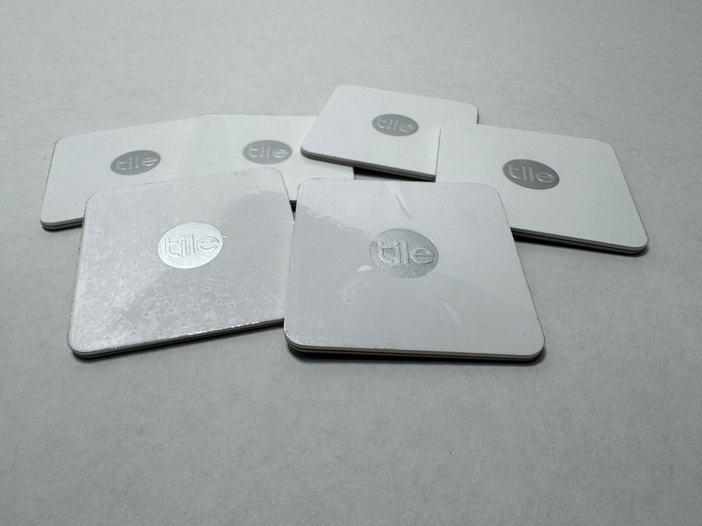 [6-PACK] USED TILE SLIM WHITE BLUETOOTH ITEM WALLET TRACKER FINDER - [EC-04001]