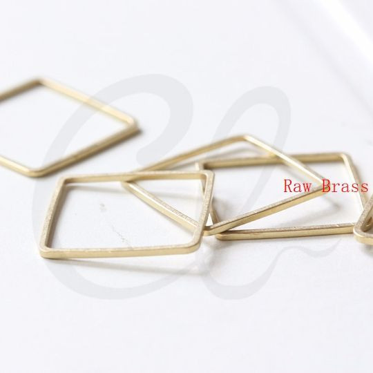 20 Pieces Raw Brass Square Blank Ring - Square 20mm (CW-3329C-E-634)