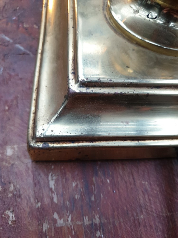 Single Column Table Lamp Brass And Glass Combination