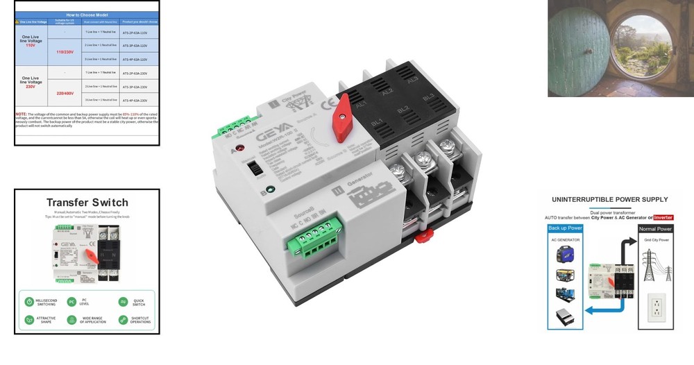 Compact 3-Pole Automatic Transfer Switch 100A for Home or Generator Use
