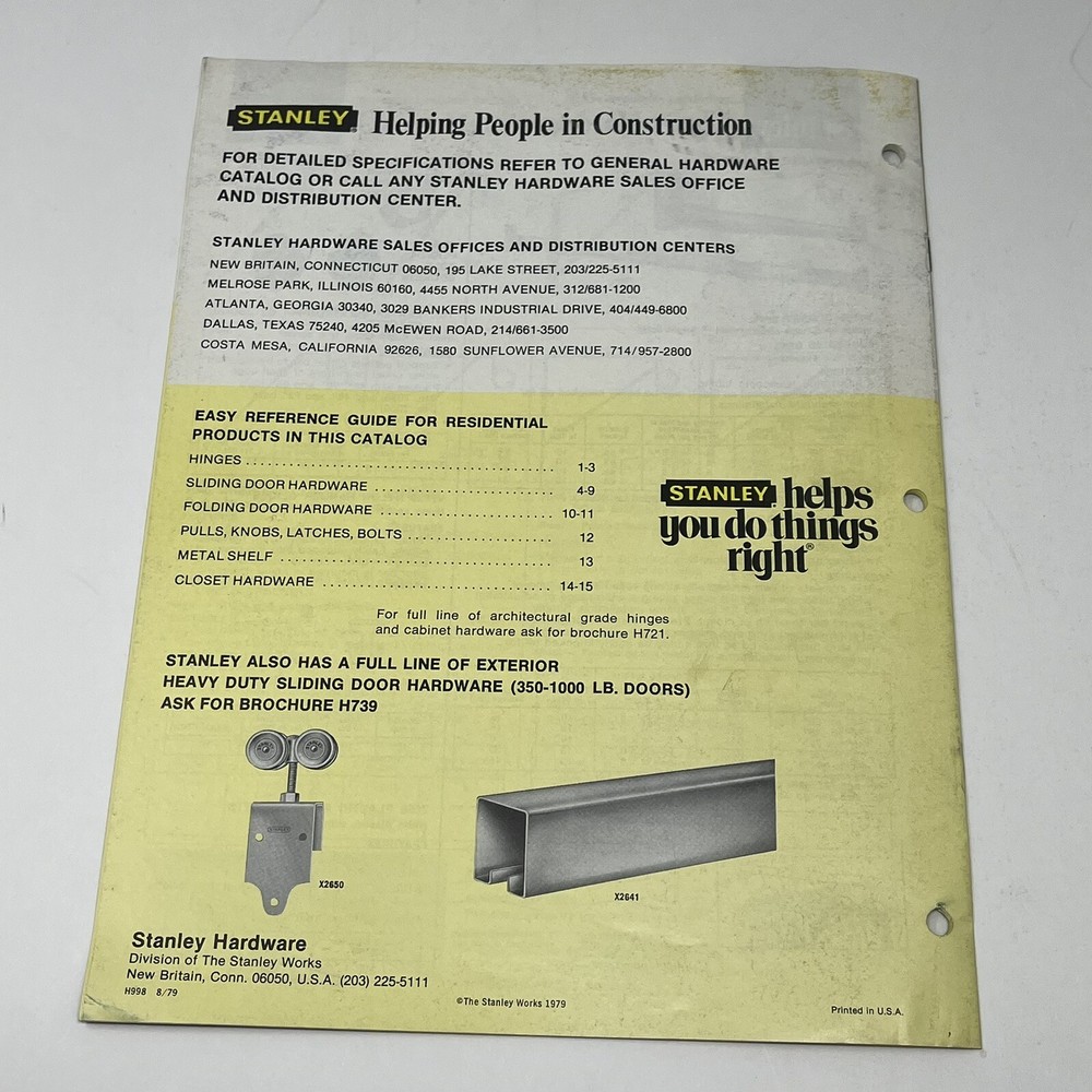 1980 Stanley Tools Hardware Residential Light Construction Products Catalog