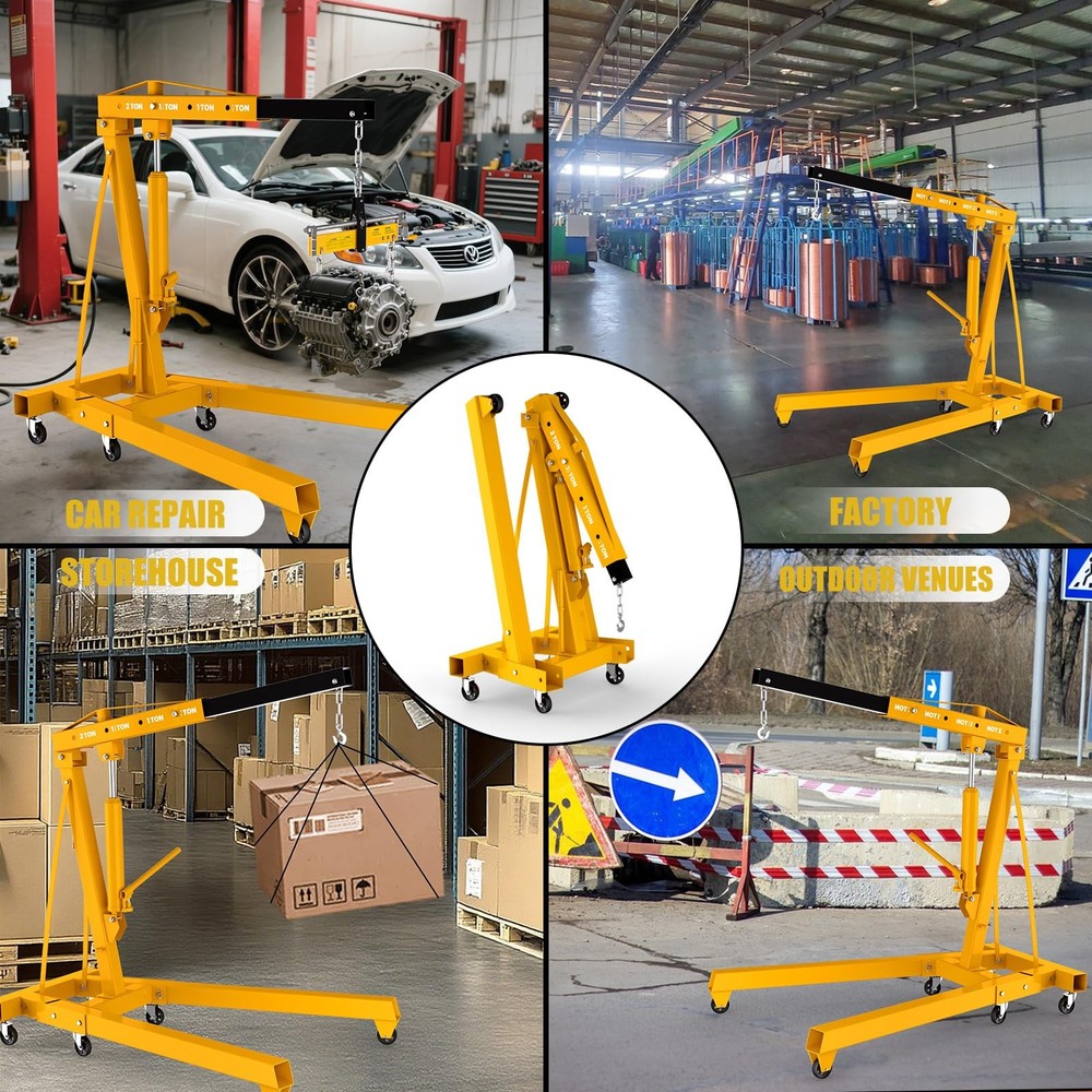 3 Ton Engine Lift, Folding Hydraulic Cherry Picker Engine Crane
