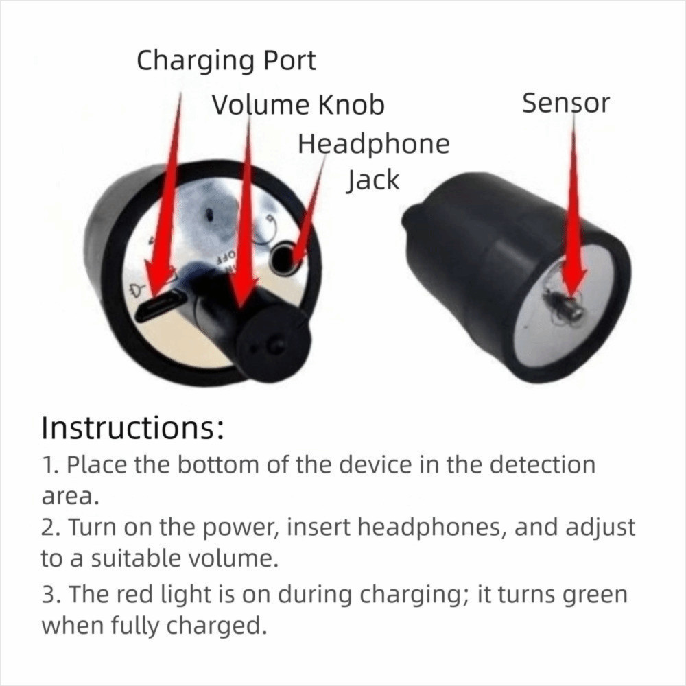 Compact Multi-functional Sound Detector Various Construction Pipe