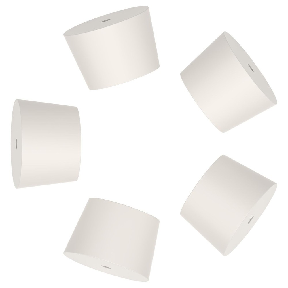 Solid Rubber Stopper with Single Hole, 5-Pack 9 Air-Tight Control Tapered Lab...