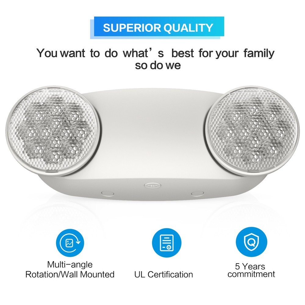 UL Listed 4 Pack Led Emergency Light Fixture with Battery backup Exit Lights.