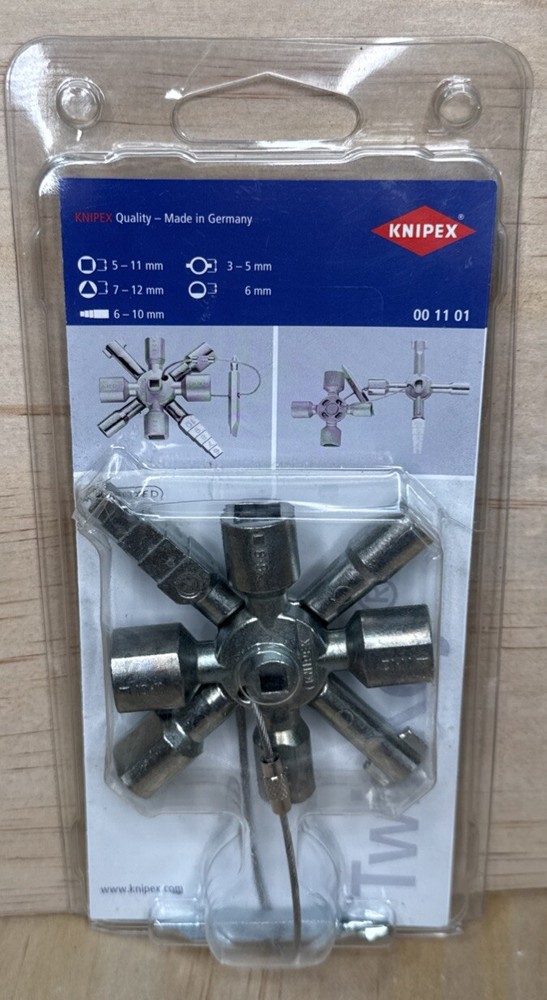 Knipex Control Cabinet Key Multifunctional TwinKey 8 Arm Version 001101 Twin Key