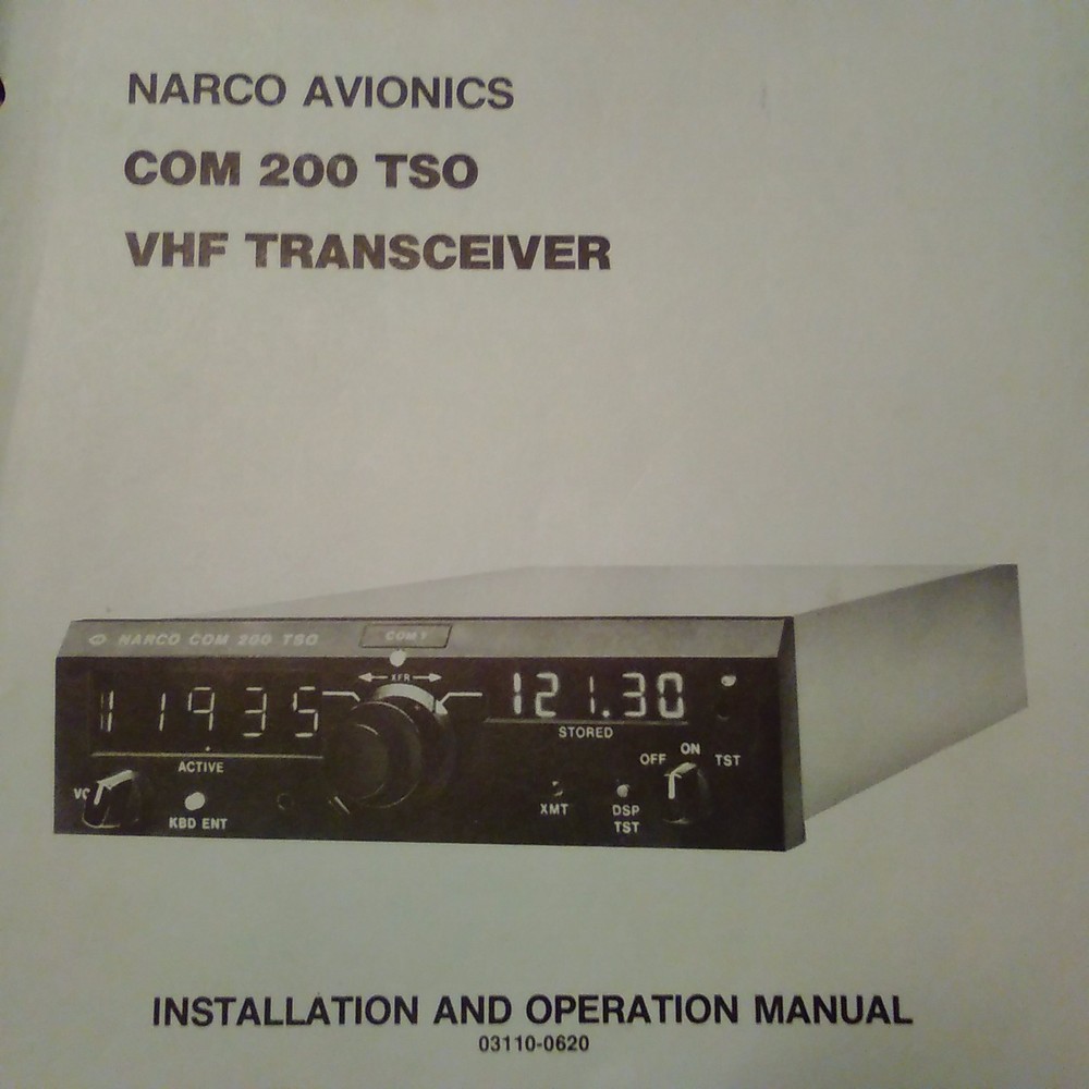 Narco Com 200 TSO Transceiver Install Manual