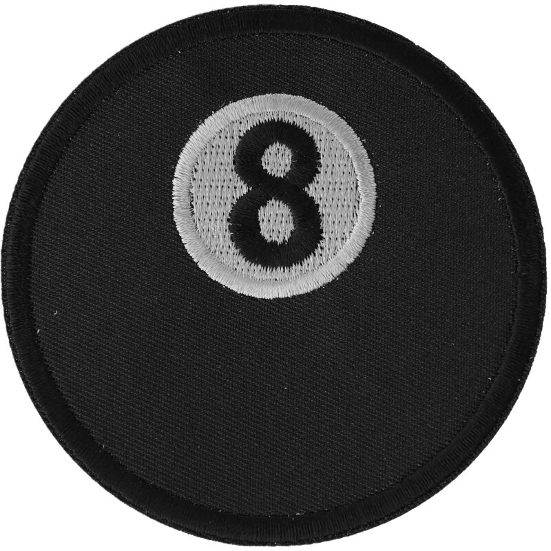 Embroidered Patch (Iron-On), 8 Ball, 3" Round