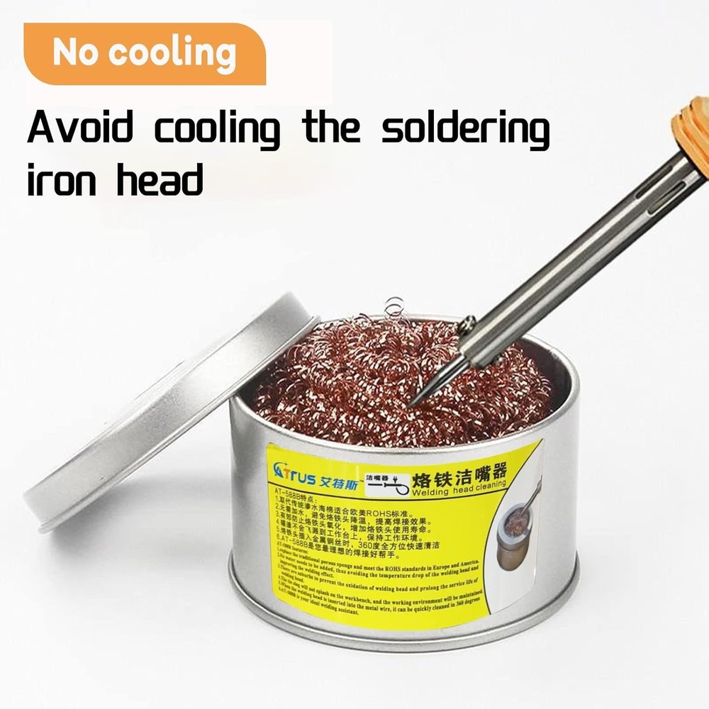 AOCEAN Soldering Iron Tip Cleaner Soft Coiled Coppered Wire Coil Tool