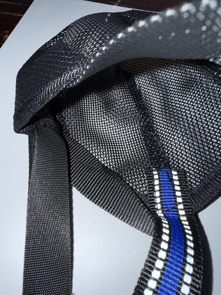 Dog Muzzle Large Black and Blue with Reflective Strips