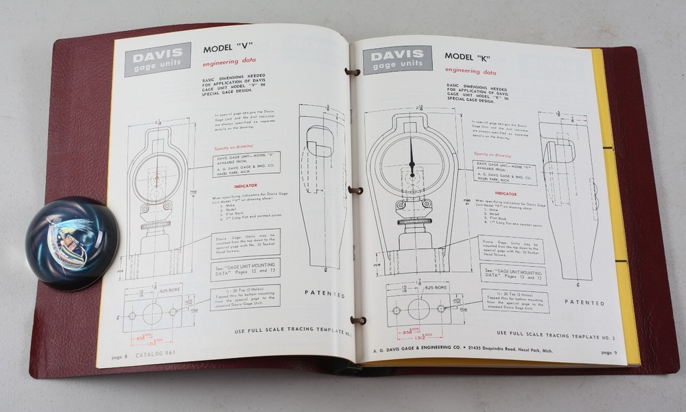 Vintage Davis Gage Components Catalogs Binder Process Design Engineering