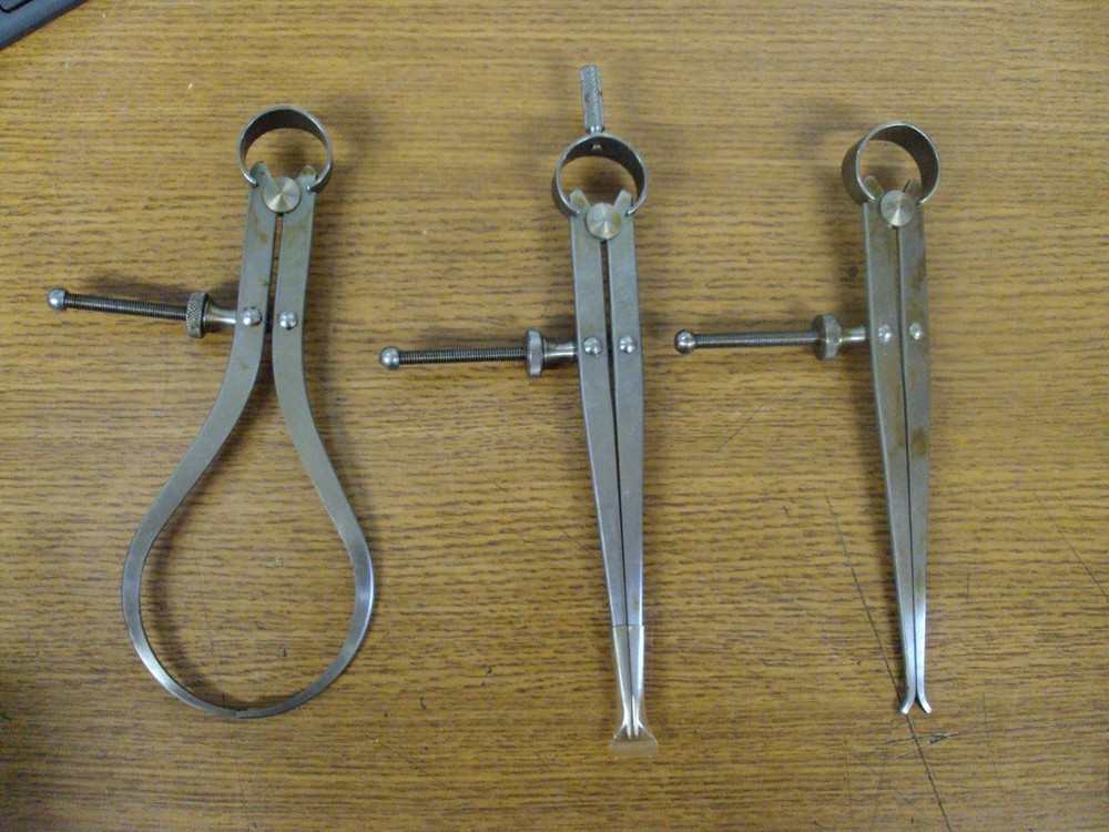 UNION TOOL CO BOX OF 3 TOOLS 6" SPRING DIVIDER INSIDE CALIPER OUTSIDE CALIPER