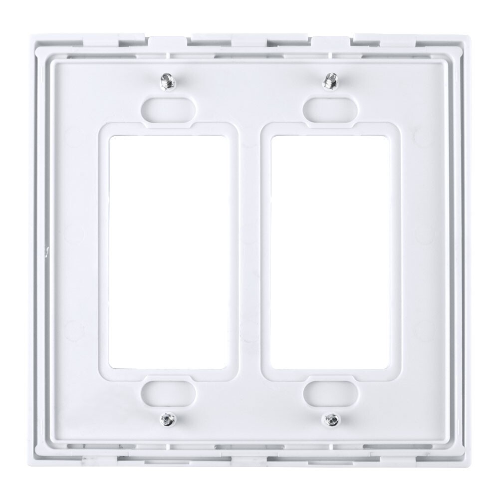 Construct Pro Double Gang Wall Plate with Screwless Face (White)