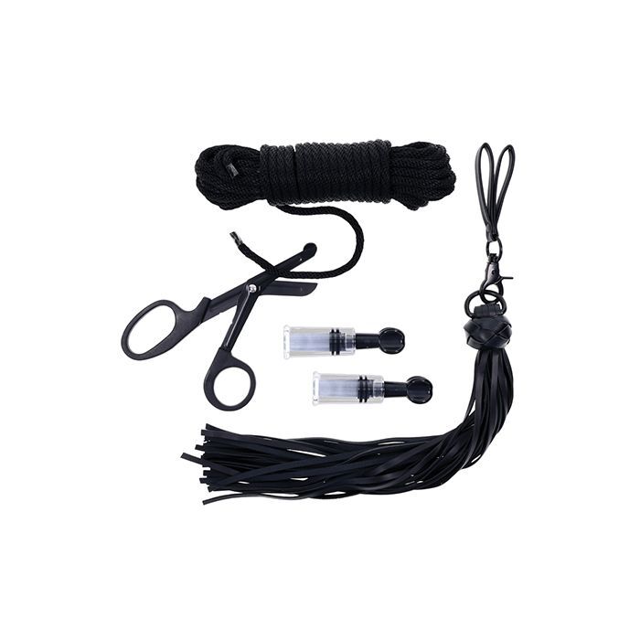 Saffron Tied & Twisted Bondage Set Black