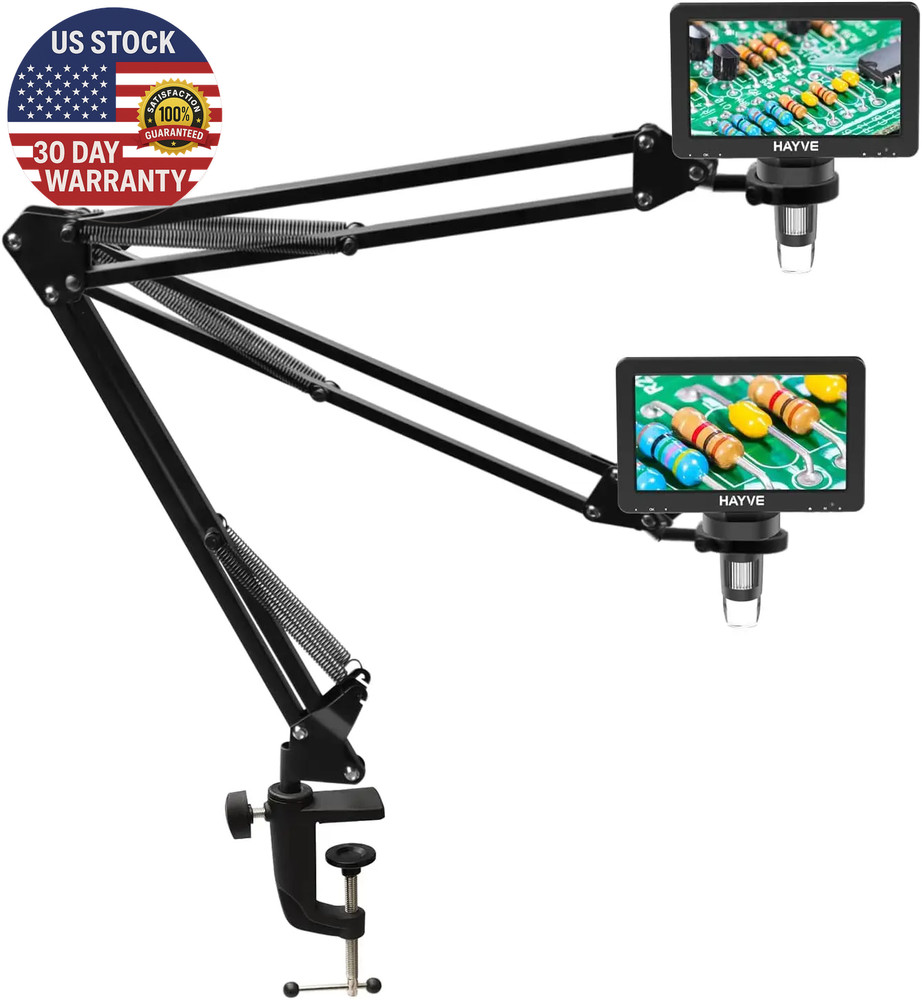 Flexible Microscope Arm Stand，Adjustable Metal Bracket Coin Microscope Mount Com