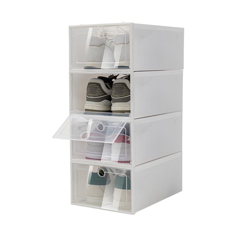 24 Pcs Foldable Shoe Storage Box Case Sneaker Container Stackable Organizer USA