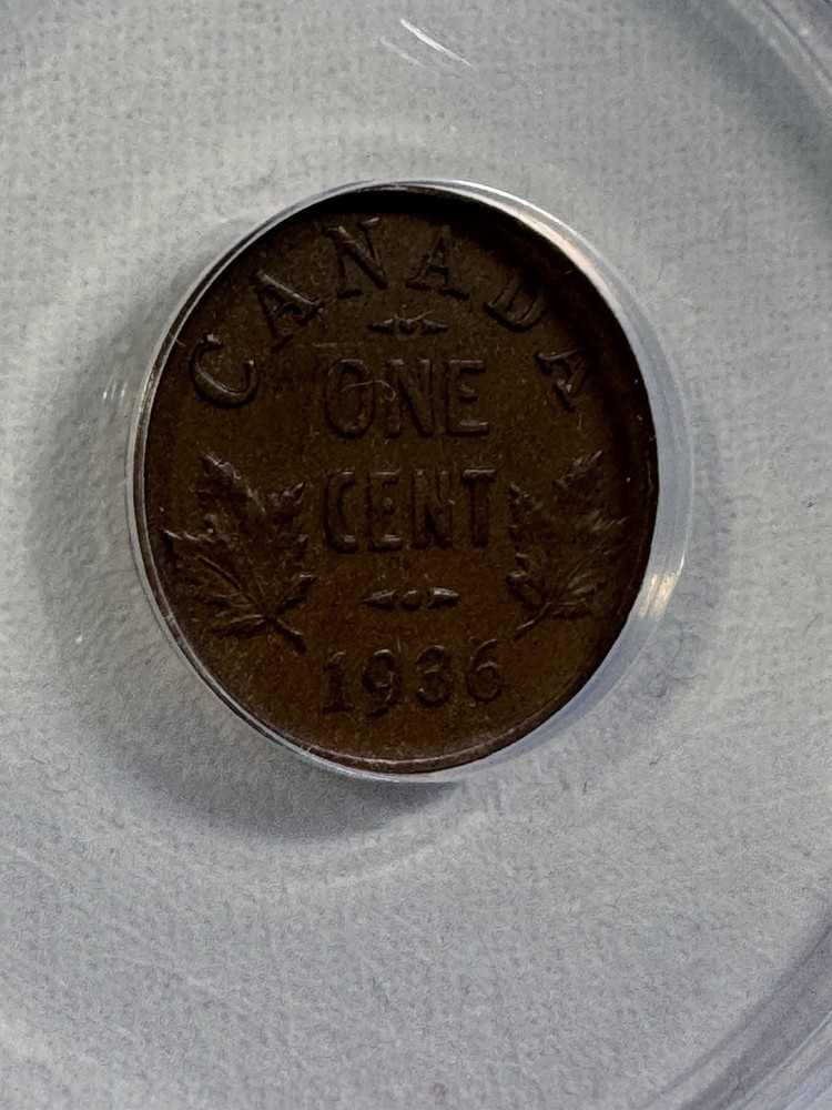 1936 Canada Small Cent Graded MS 62 BN by ANACS