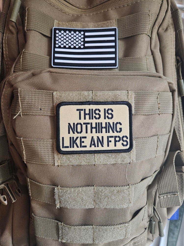 This nothing like an fps military meme 2"x3" hook & loop patch tan