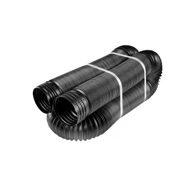 50 ft. Length Copolymer Solid Drain Pipe, Black FLEX Drain 4 in. Dia. Flexible