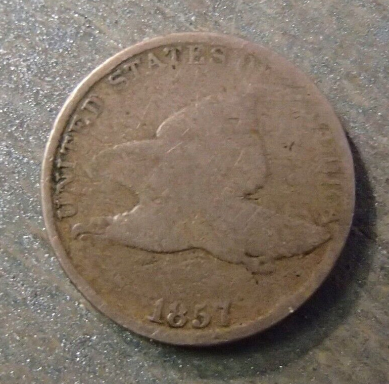 1857 FLYING EAGLE CENT PENNY CIRCULATED READABLE DATE #1