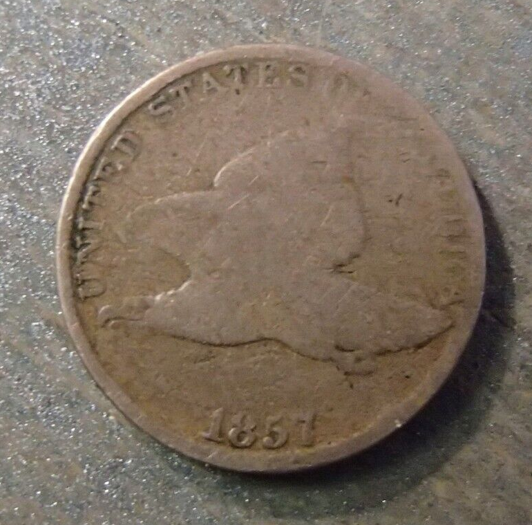 1857 FLYING EAGLE CENT PENNY CIRCULATED READABLE DATE #1