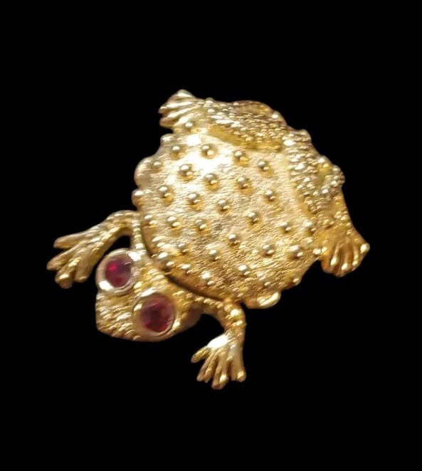 Helena Rubinstein Heaven Scent Solid Perfume Compact Frog Red w/ Perfume