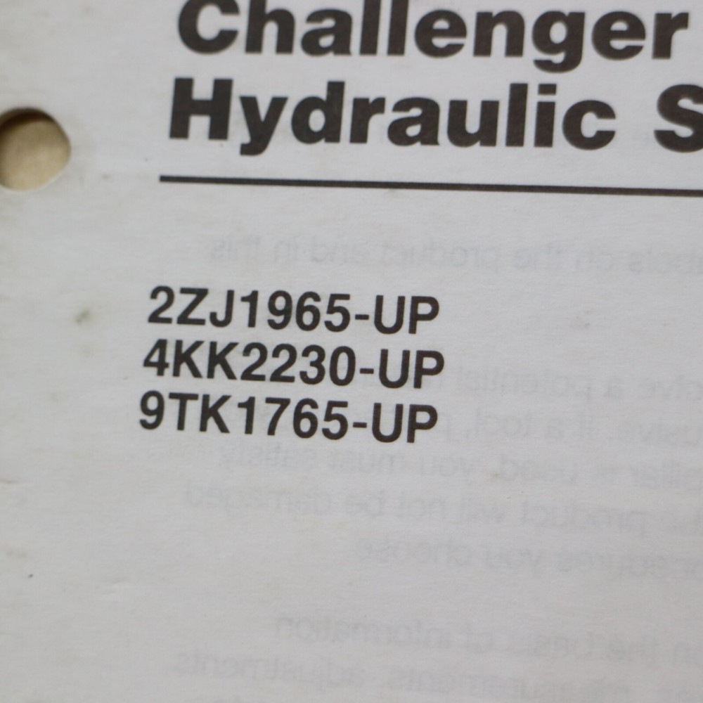 CAT Challenger 65D 75C 85C Tractor Hydraulic System SPECIFICATION Service Manual