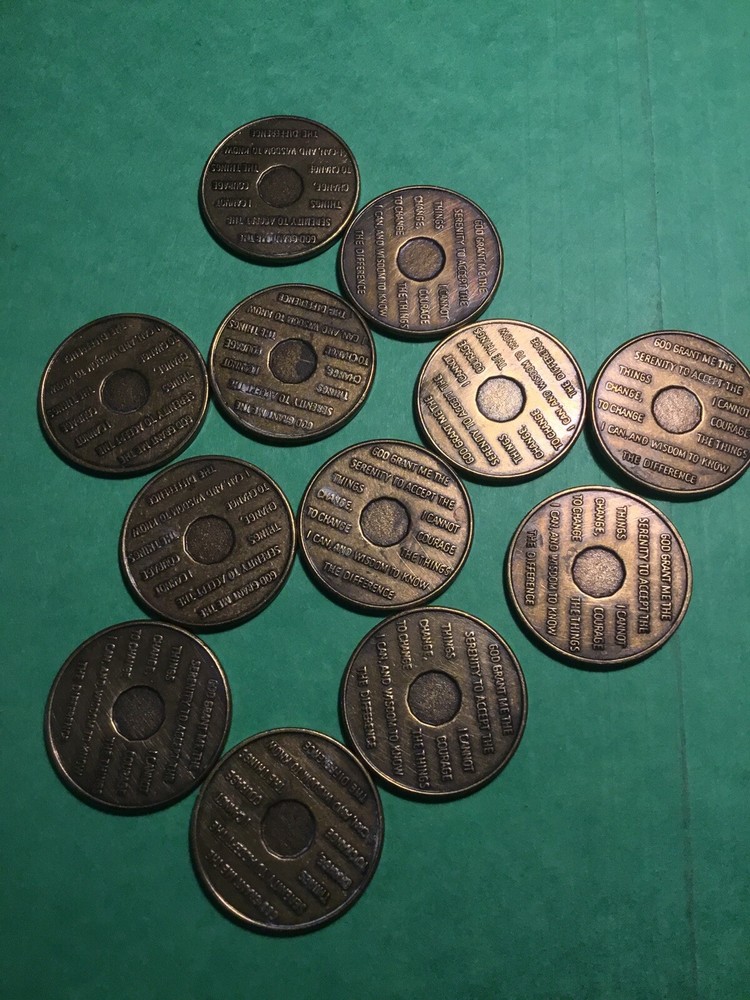 Alcoholics Anonymous Tokens Number 1 through 12
