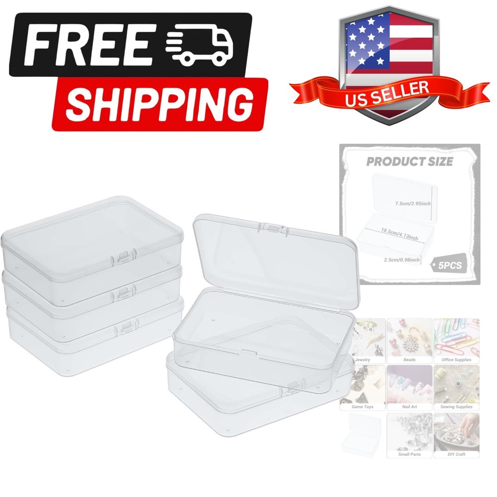5 Pcs Mini Plastic Storage Containers Box with Lid, Small Storage Containers ...