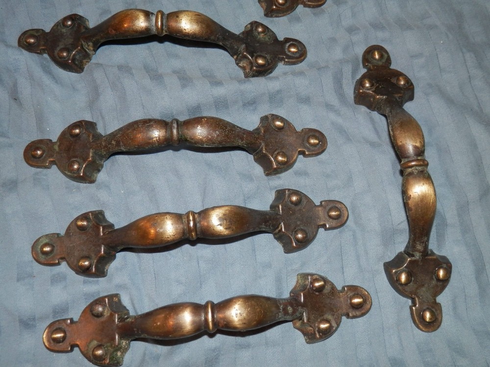 vintage National Lock 1093 Drawer Pull handles knobs Cabinet Door brass?