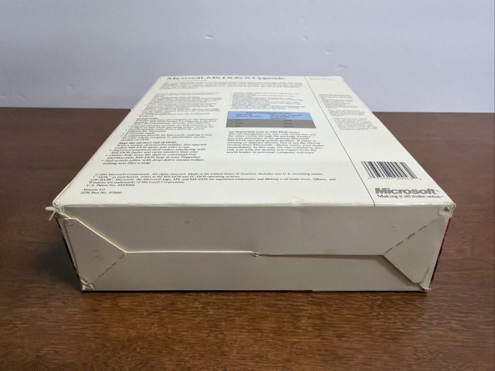 Vintage Microsoft MS-DOS 5.0 Upgrade 3.5" Software Operating System Disks