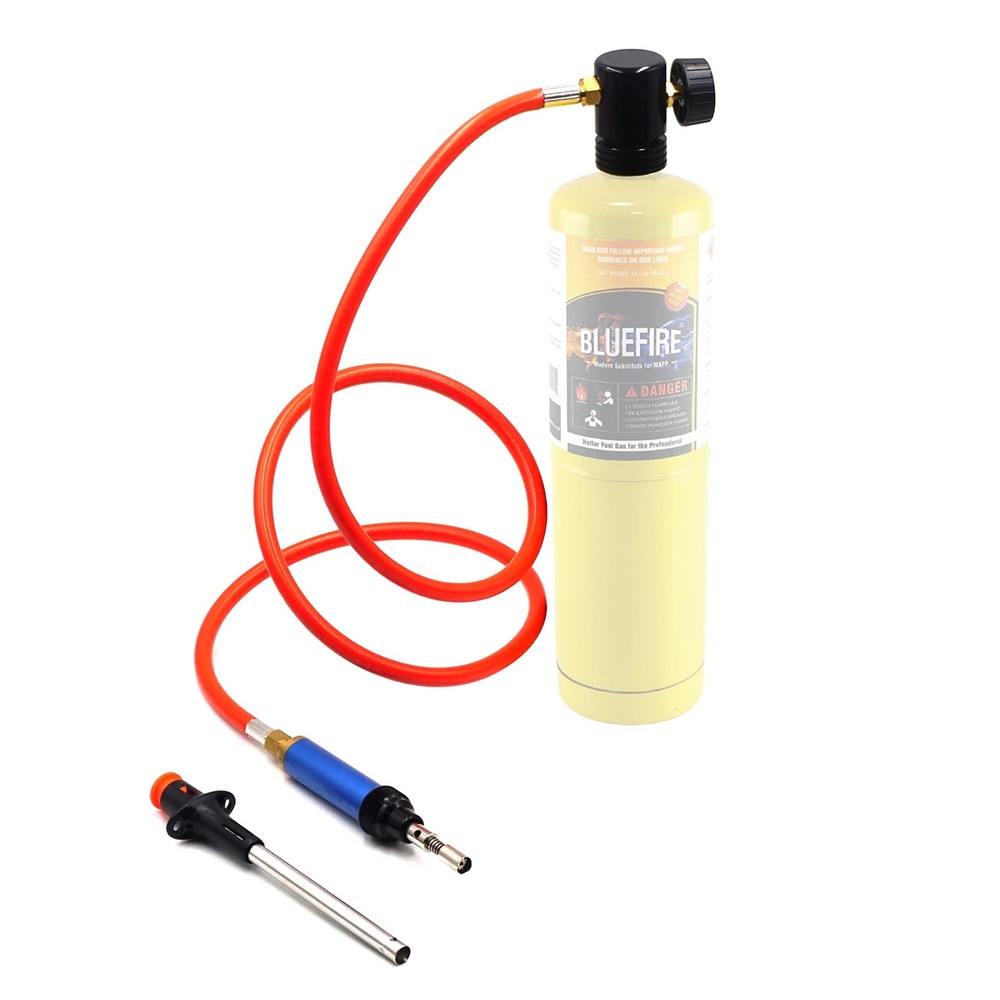 BLUEFIRE Propane/MAP Gas Soldering Torch Head Multi-Function Kit with 3' Blue