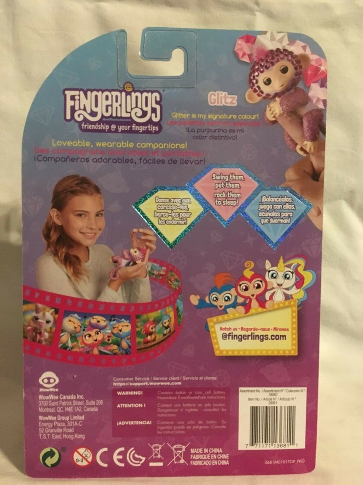 NEW WowWee Fingerlings 2019 GLITZ Bling Interactive Monkey Toy Limited Edition