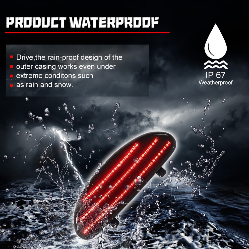 Smoked Red LED Inner Door Panel Reflector Plate Light For Corvette 1997-2004 C5