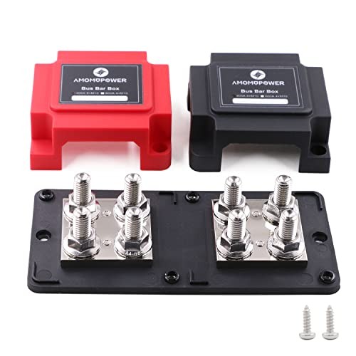 400A Bus Bar 12V | Power Distribution Block Busbar with 8 x 400A M10-Red&Black