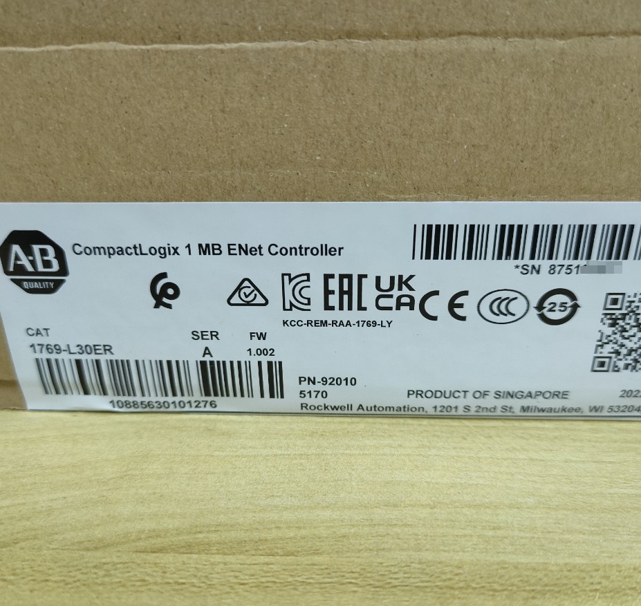 AB 1769-L30ER SER A CompactLogix 1 MB ENet Controller AB 1769 L30ER