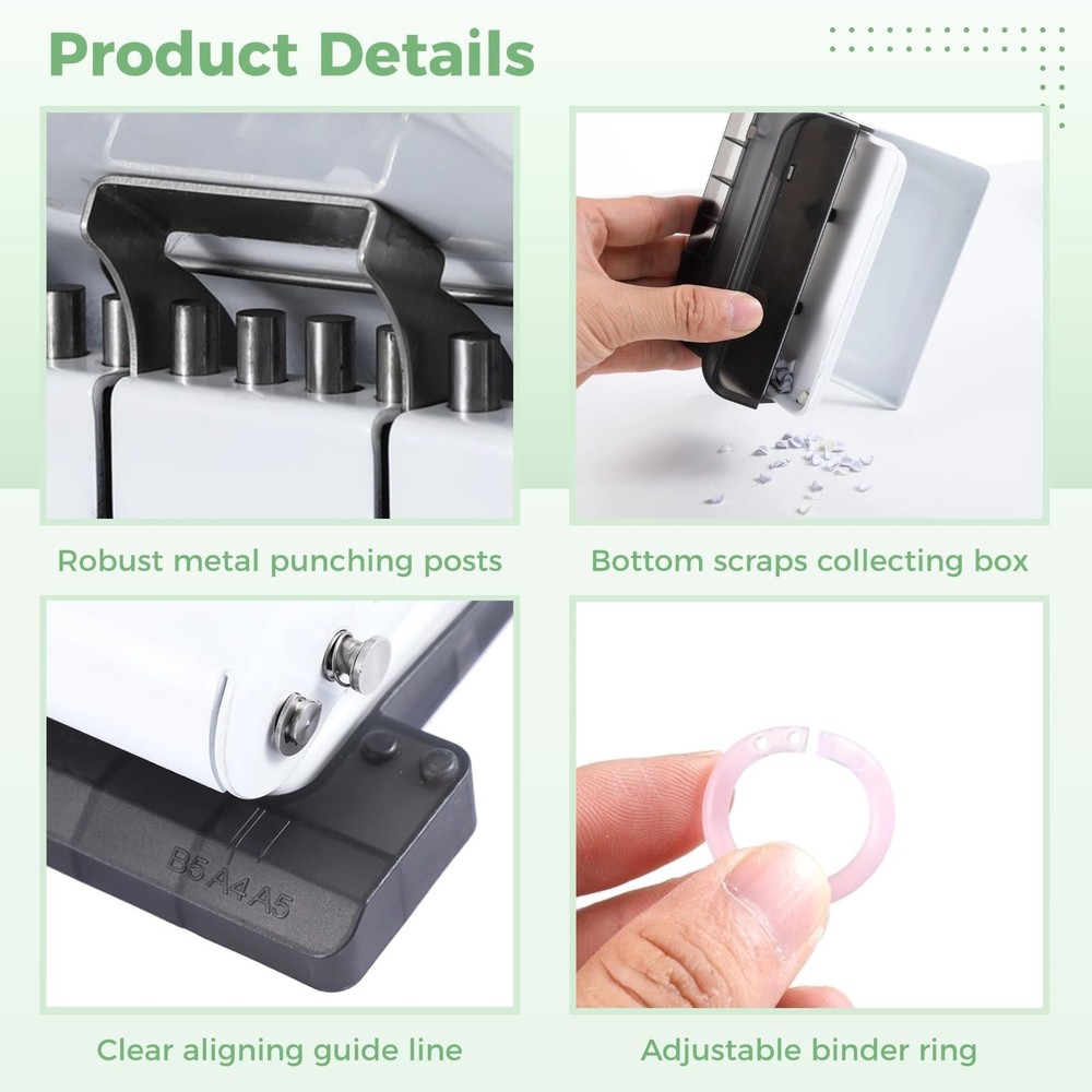 10-Hole Binder Machine Kit, Manual Binding System with 10 Pcs Loose Leaf Bind...